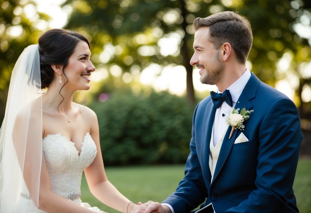 The bride sits on the left side of the groom, symbolizing her place in his heart