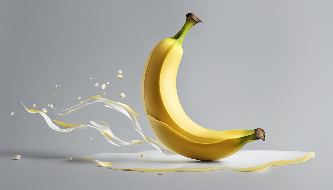 A banana peel lying on a clean, white surface with no visible signs of damage or contamination