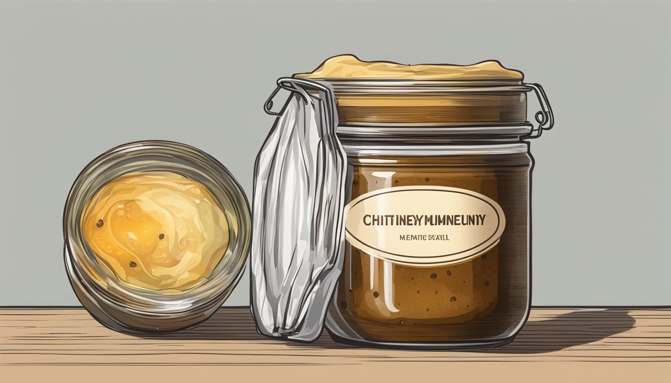 A jar of expired chutney with visible mold and a foul smell