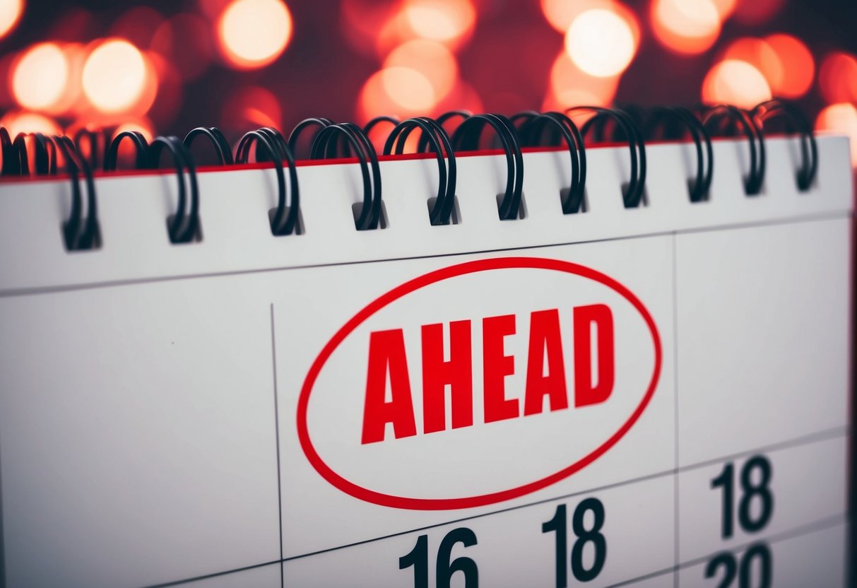 A calendar with the date 18 months ahead circled in red