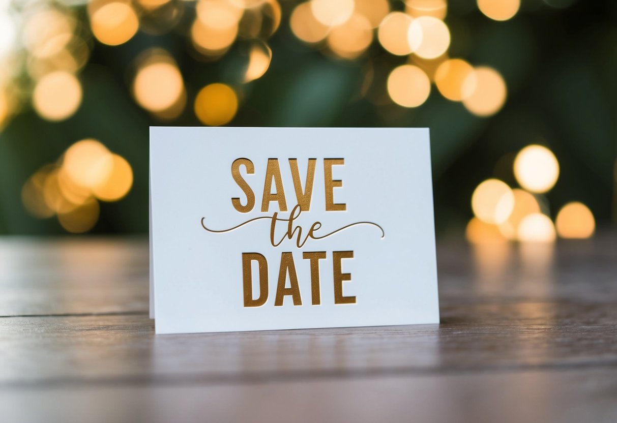 A beautifully designed save the date card featuring the girl's name prominently displayed