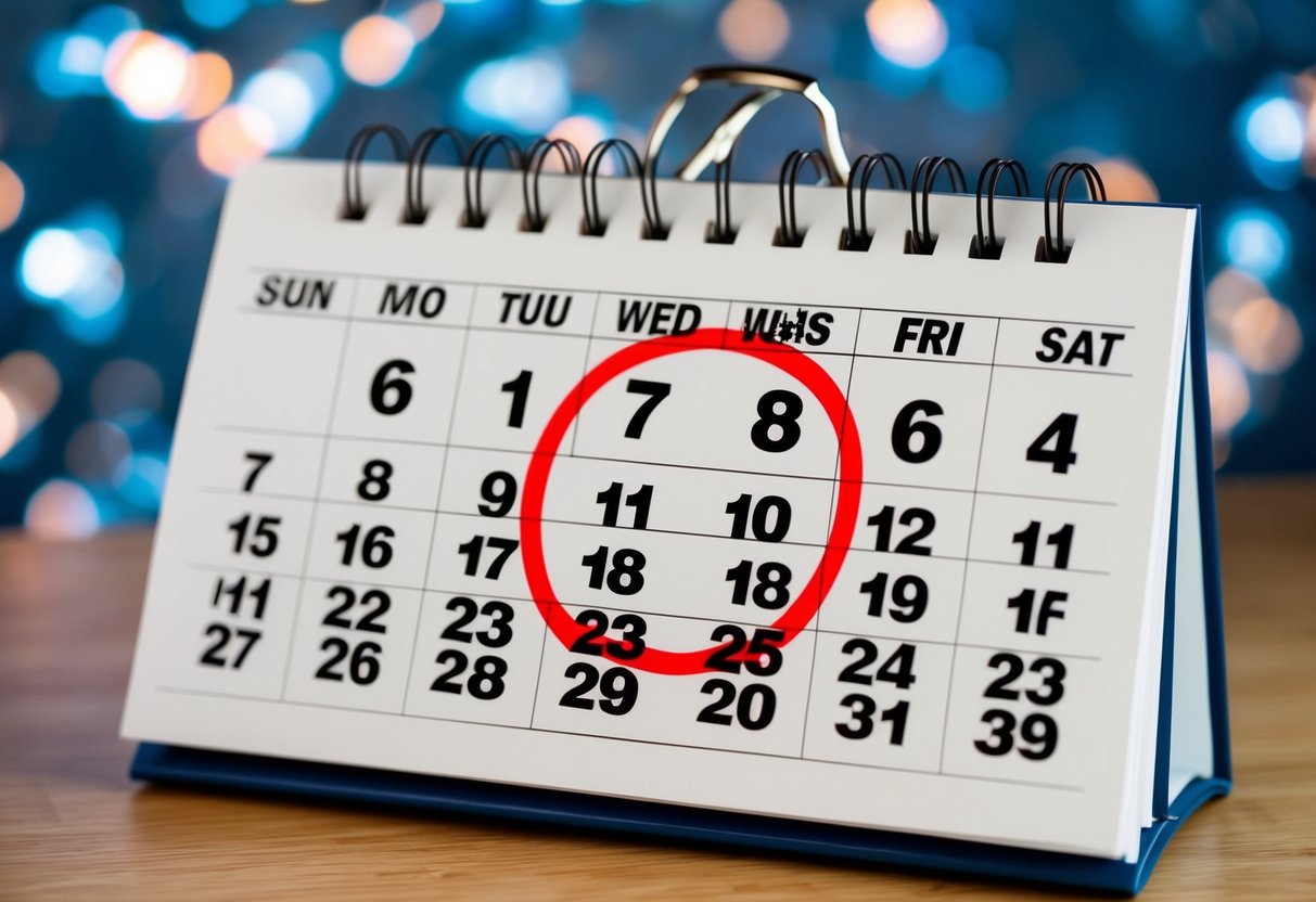 A calendar with a circled date 16 months in the future