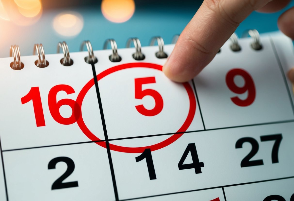 A calendar with the date 16 months in the future circled in red