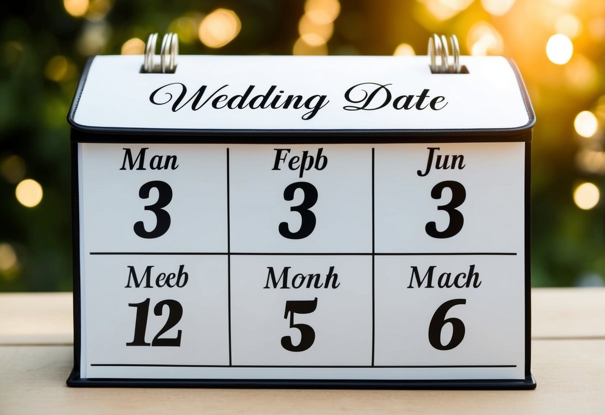 A calendar with a wedding date three months away and an RSVP deadline marked