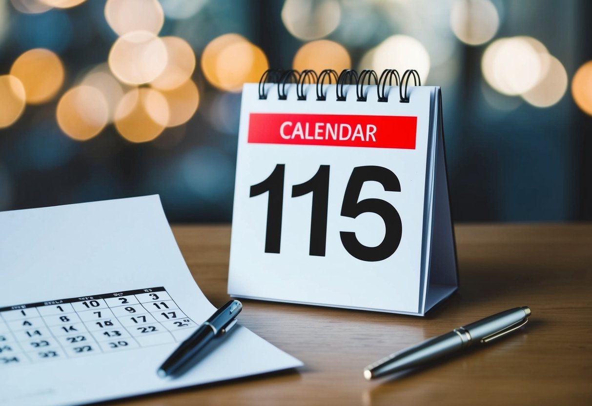 A calendar with a highlighted date and an open invitation card with a pen next to it