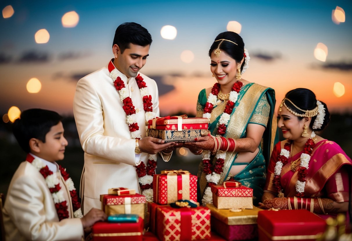 The groom's family pays for traditional wedding gifts and expenses