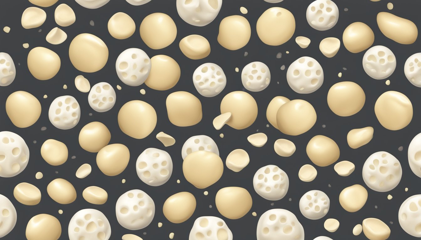 White chocolate chips covered in white mold, with a sour smell