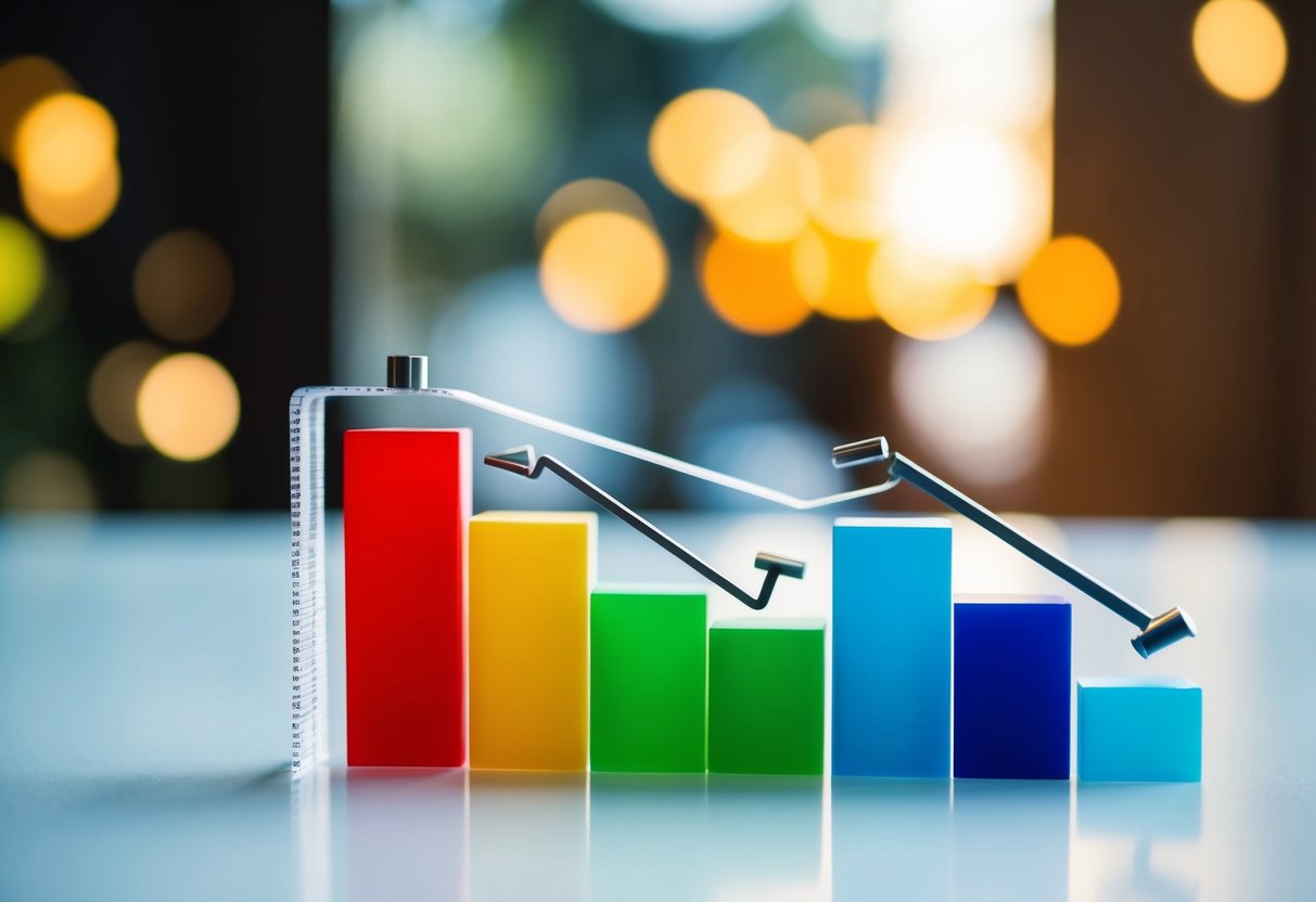 A stack of colorful bar graphs representing marriage statistics for 65-year-old women