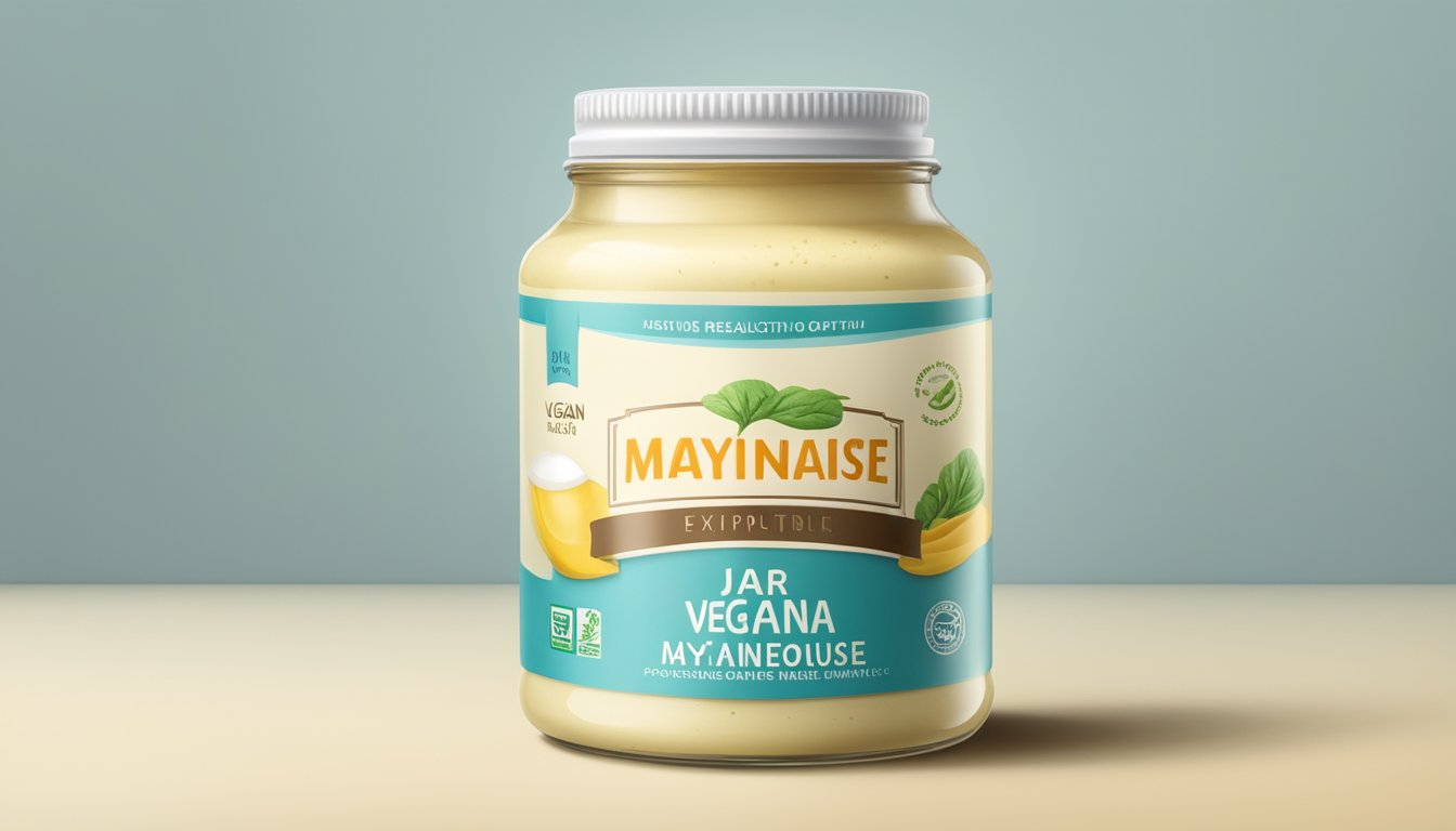 A jar of expired vegan mayonnaise with visible mold growth