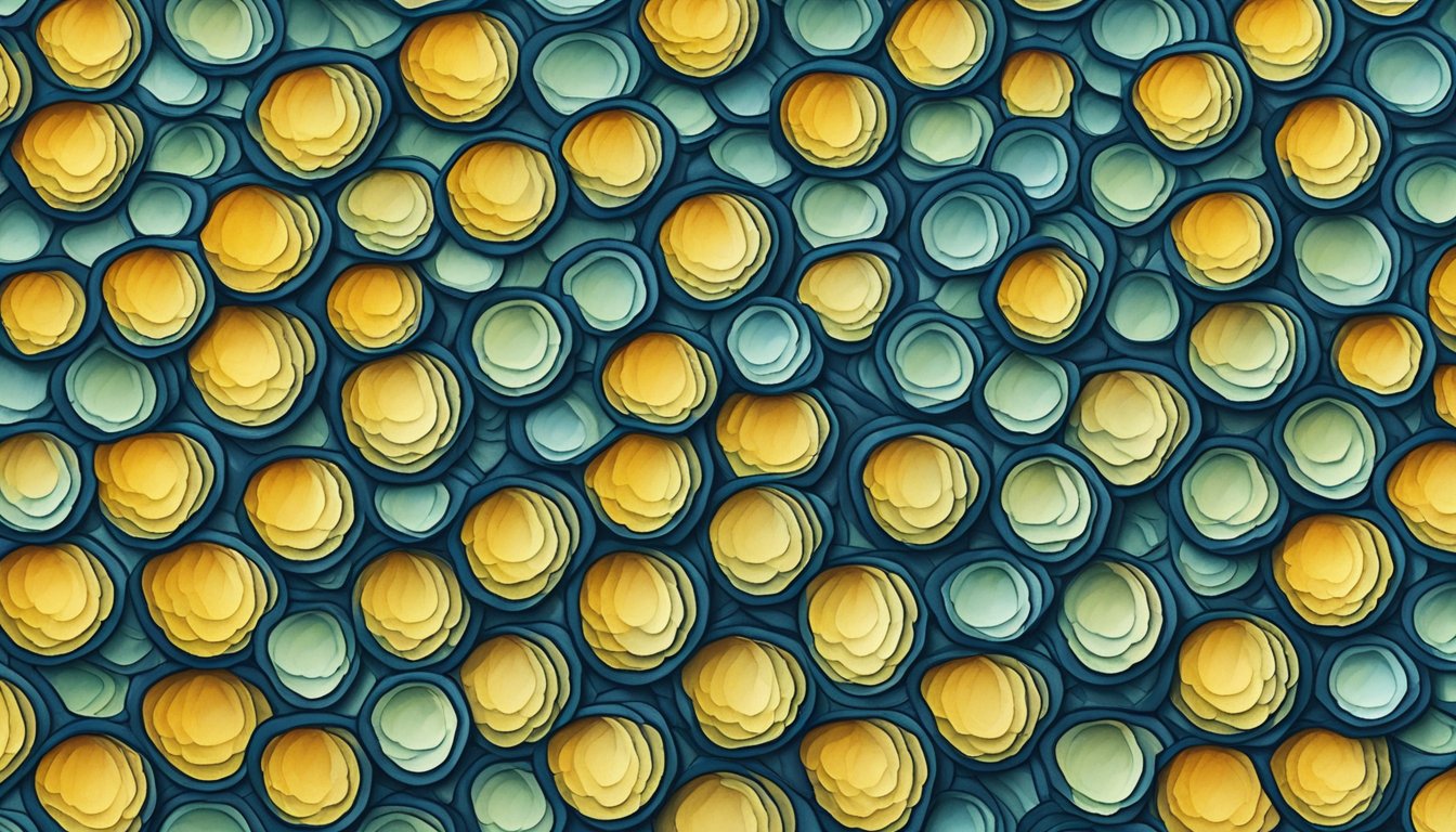 A close-up of a fish scale under a microscope, revealing its intricate texture and structure