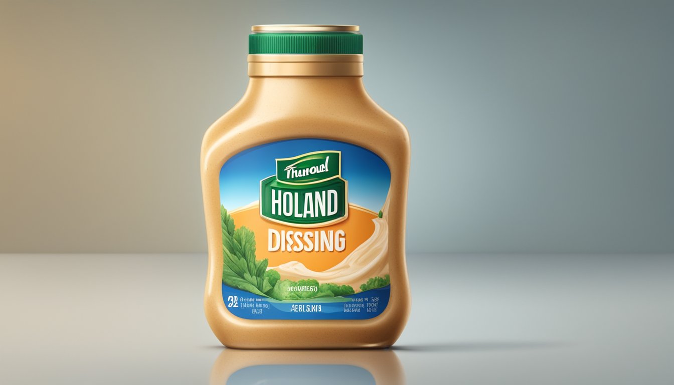 A bottle of expired thousand island dressing with mold and a foul odor