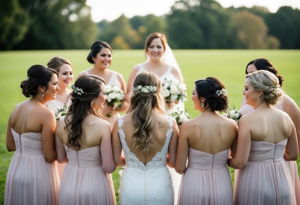 Bridesmaids gather for pre-wedding rehearsal festivities