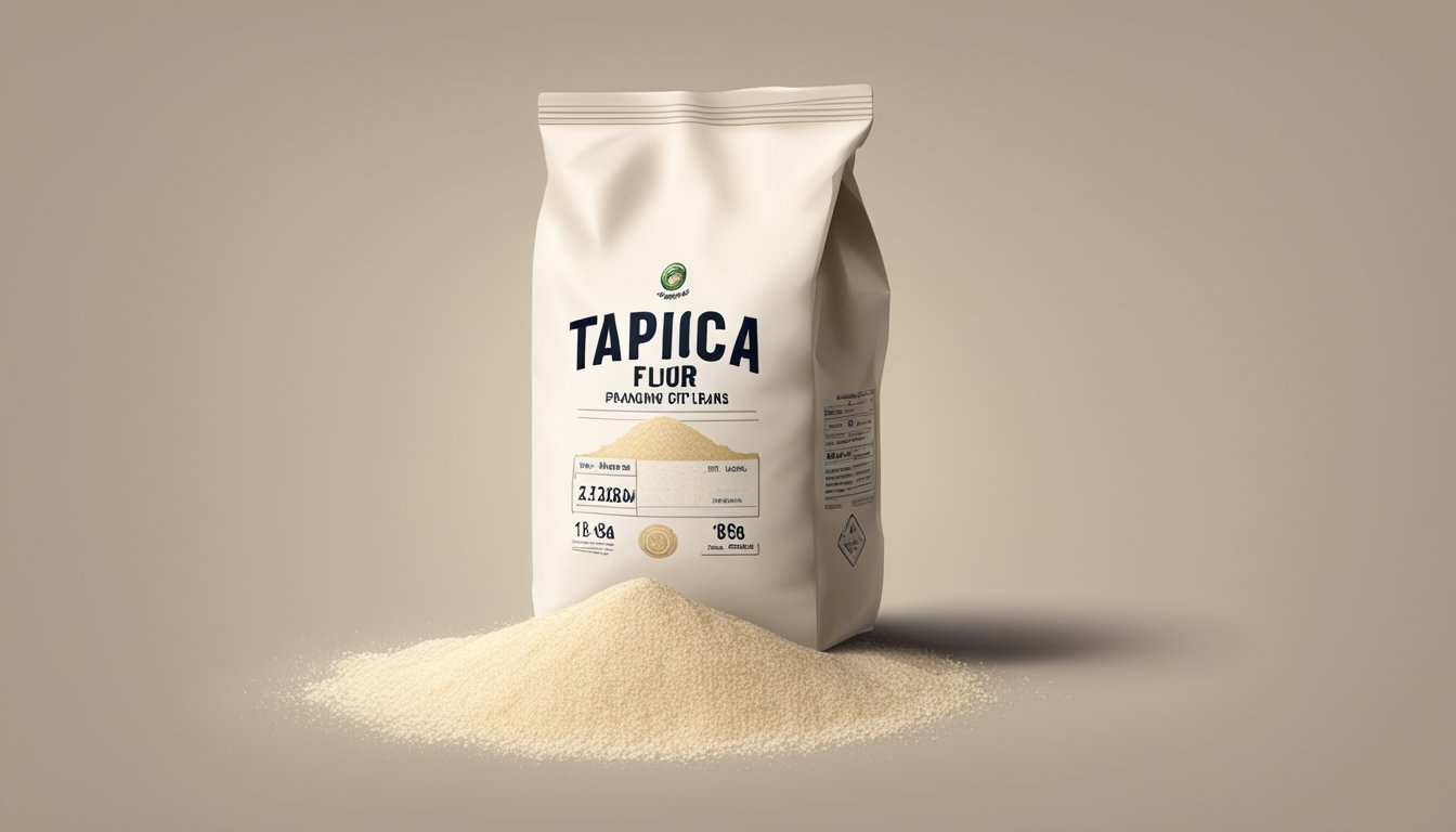 A bag of tapioca flour with a visible expiration date