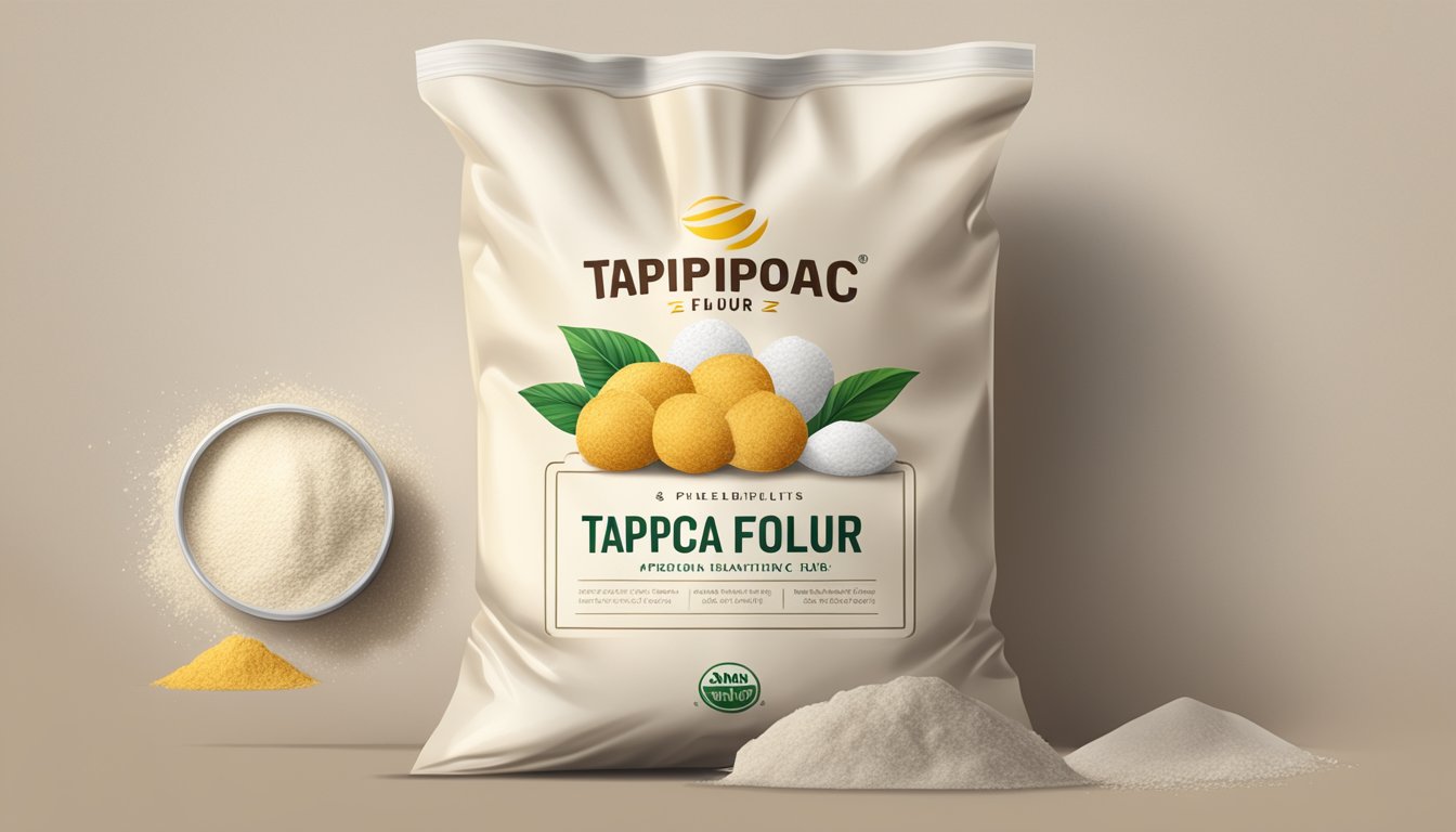 A bag of tapioca flour with a visible expiration date