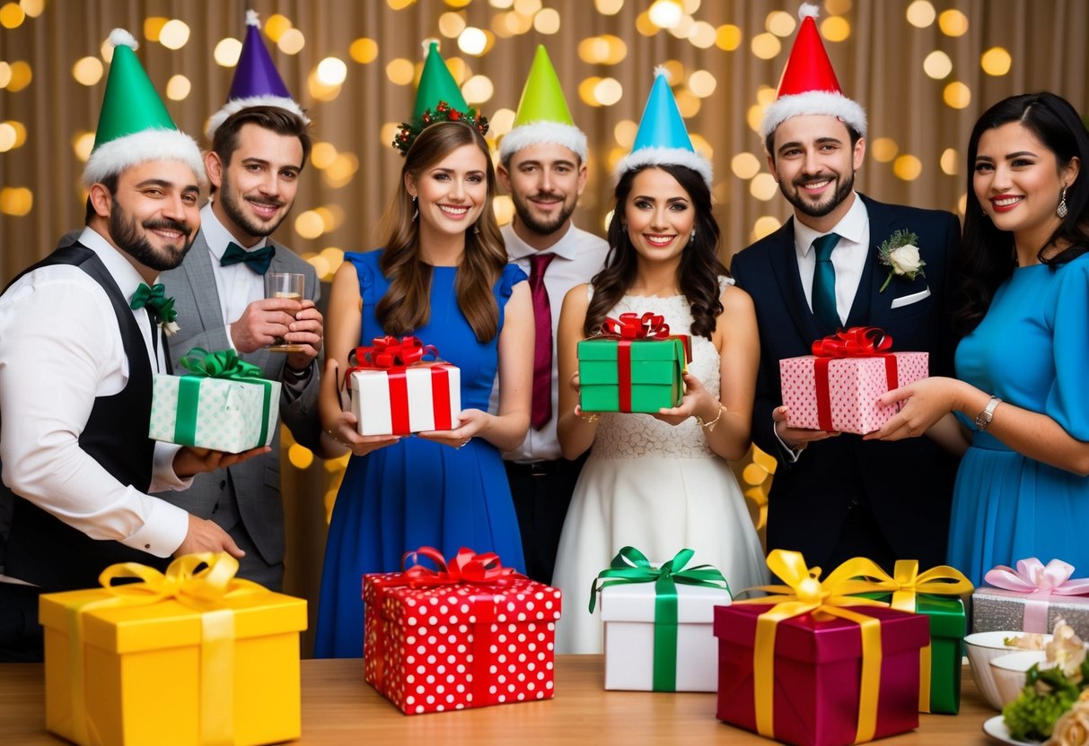 A festive Jack and Jill party with guests bringing gifts and contributing to the wedding fund