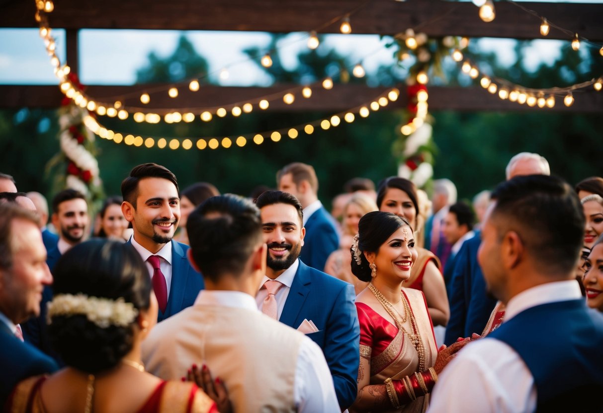 A festive gathering before the wedding ceremony