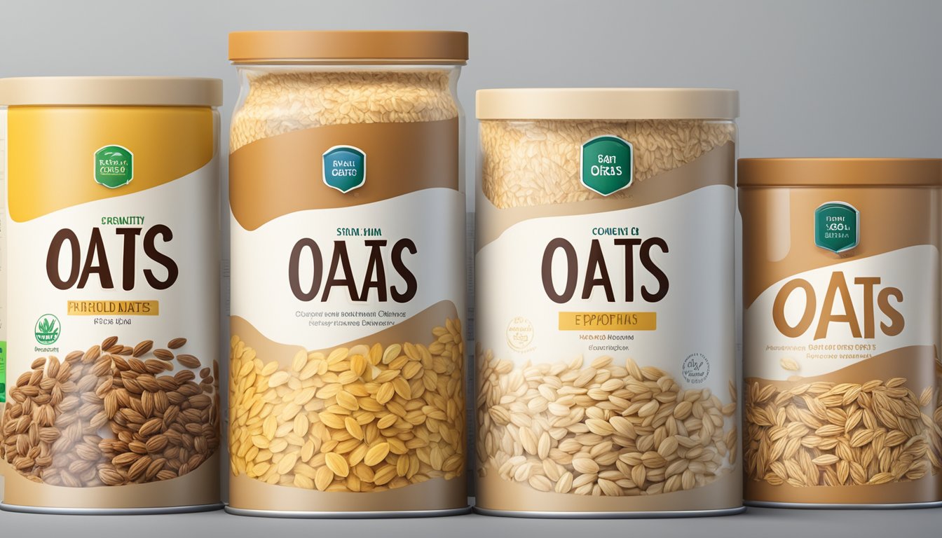 A variety of oats in different packaging, with expiration dates clearly visible