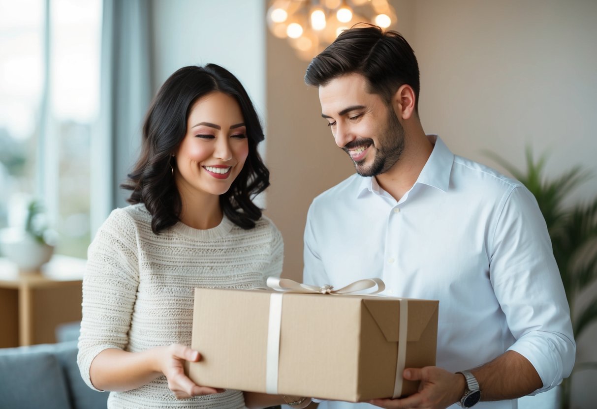 A couple receiving unwanted items for their wedding registry