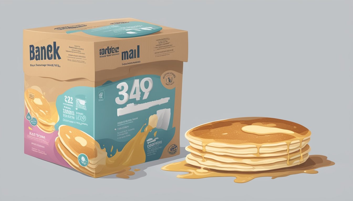 A half-opened box of pancake mix with a visible expiration date, surrounded by mold and a foul odor