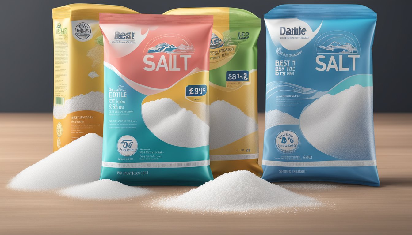 A pile of expired salt next to a "best by" date on the packaging