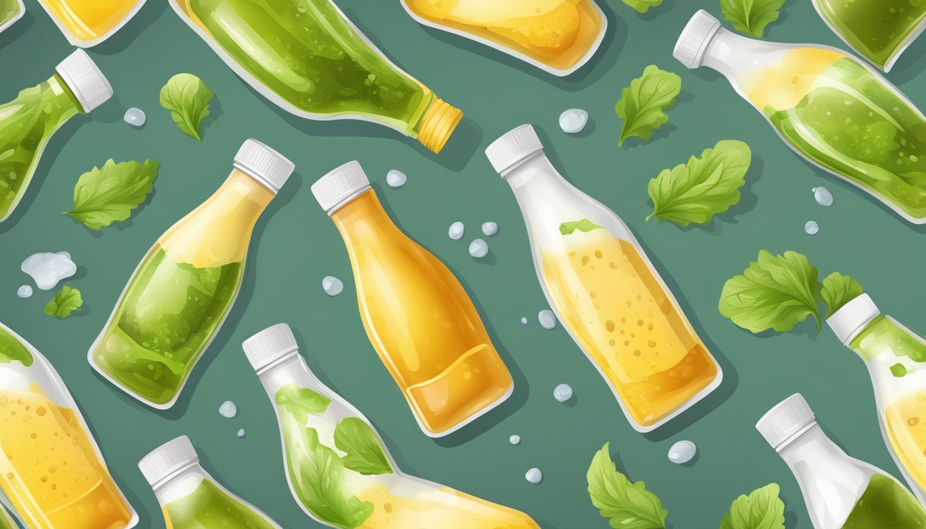 A bottle of salad dressing with mold and a foul odor