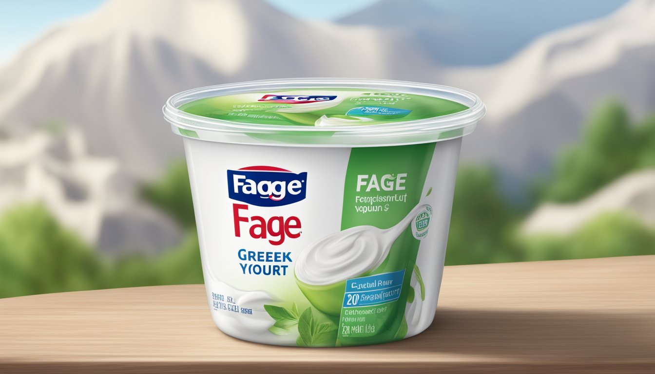 A container of expired Fage Greek yogurt with visible mold and a sour smell