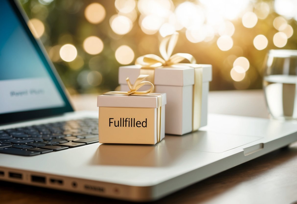 A wedding registry website showing items being purchased and marked off as "fulfilled."