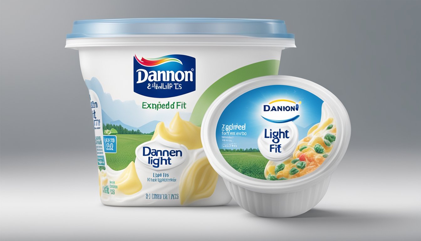 A carton of expired Dannon Light & Fit yogurt sits next to a calendar, with mold beginning to form on the edges of the lid