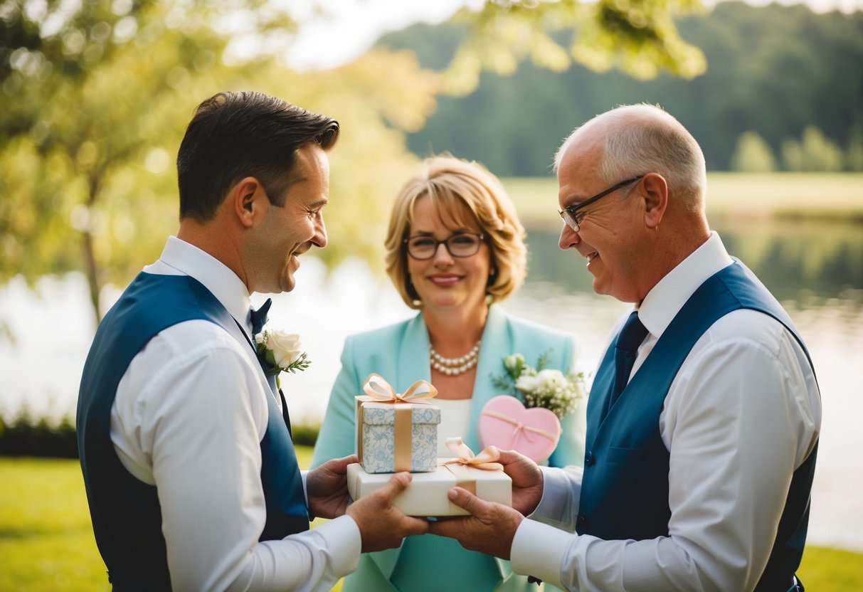 The groom's parents pay for personalized wedding favors, custom decorations, and a special gift for the couple