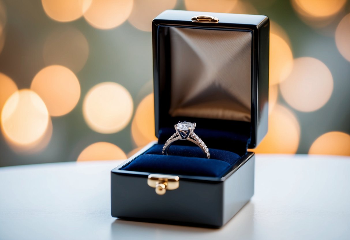 A wedding ring hidden in a secret compartment of a jewelry box