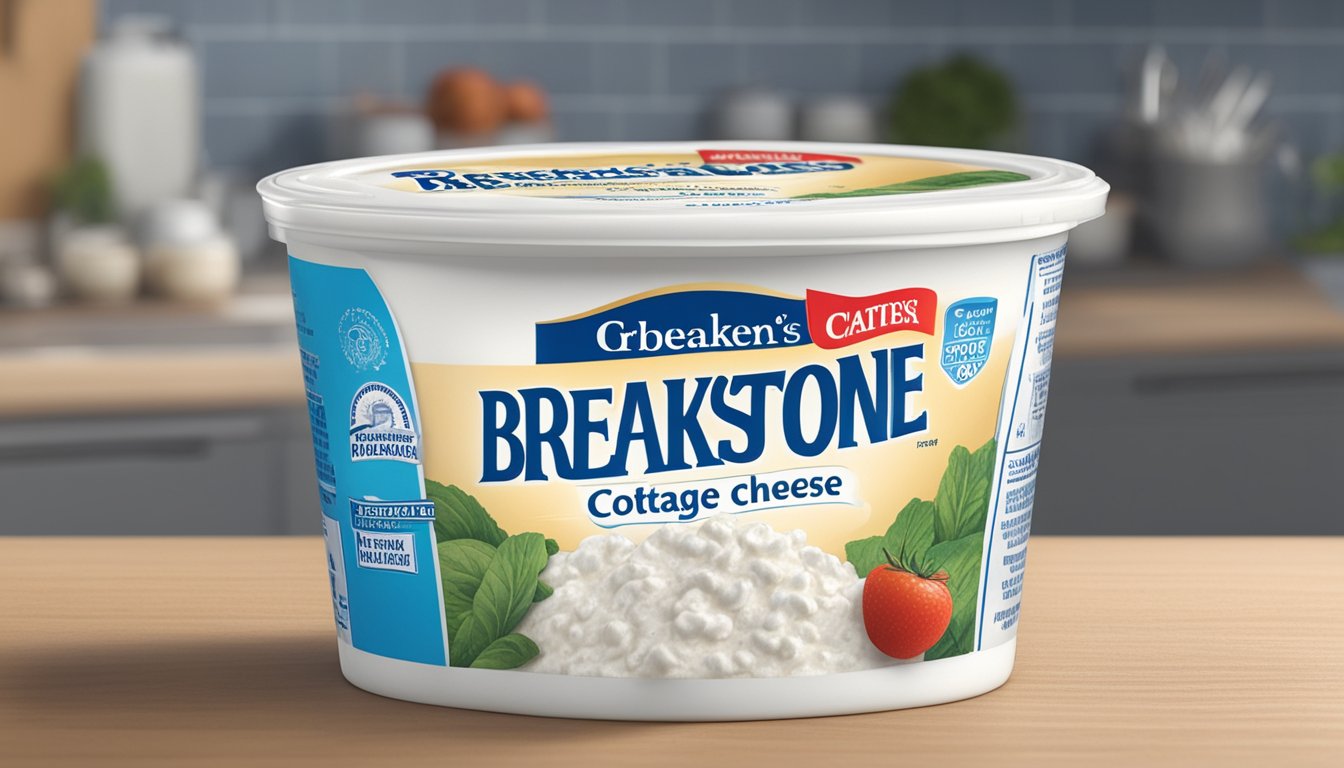 A carton of expired Breakstone's cottage cheese with visible signs of mold and an unpleasant odor