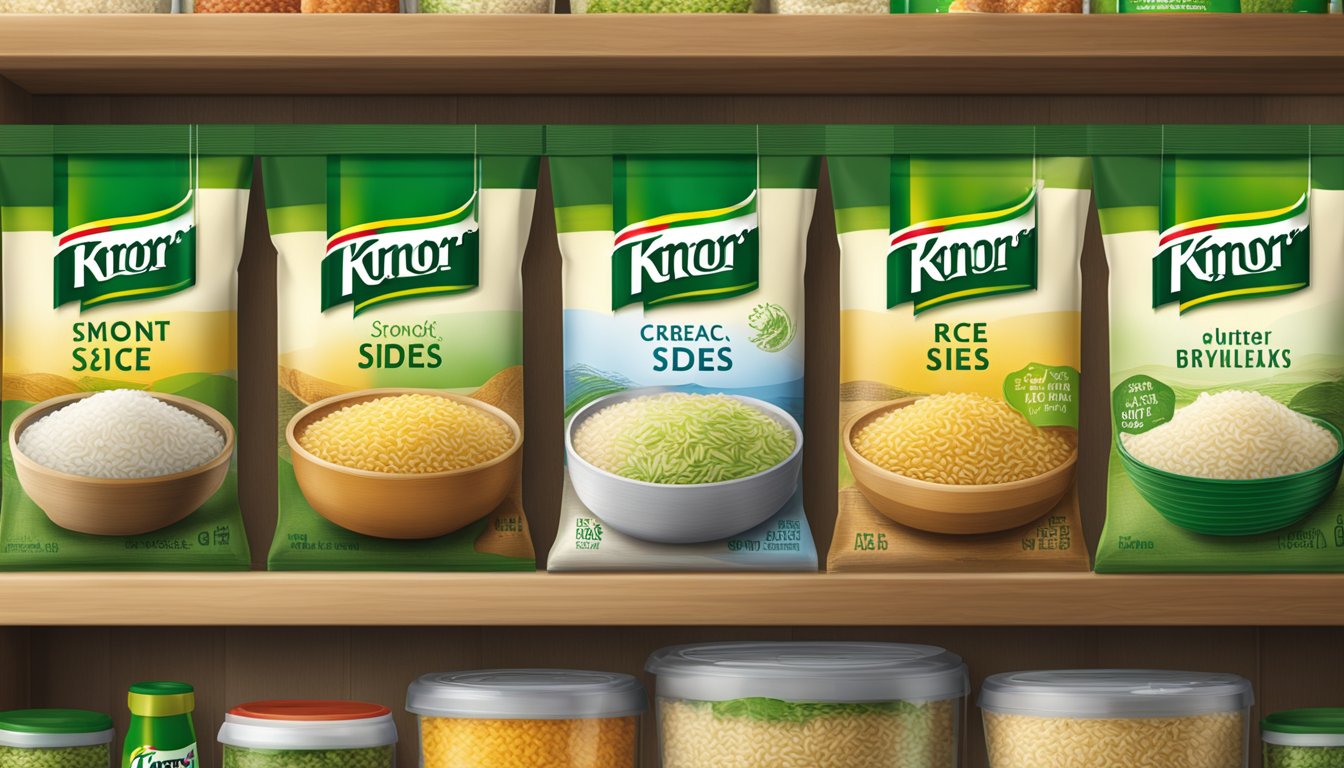 A sealed package of Knorr rice sides stored in a dry, cool pantry