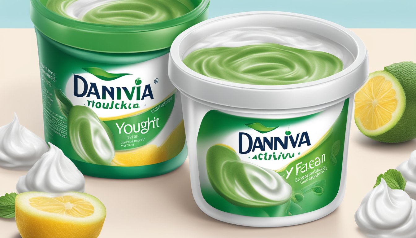 An open container of expired Dannon Activia yogurt being used as a facial mask