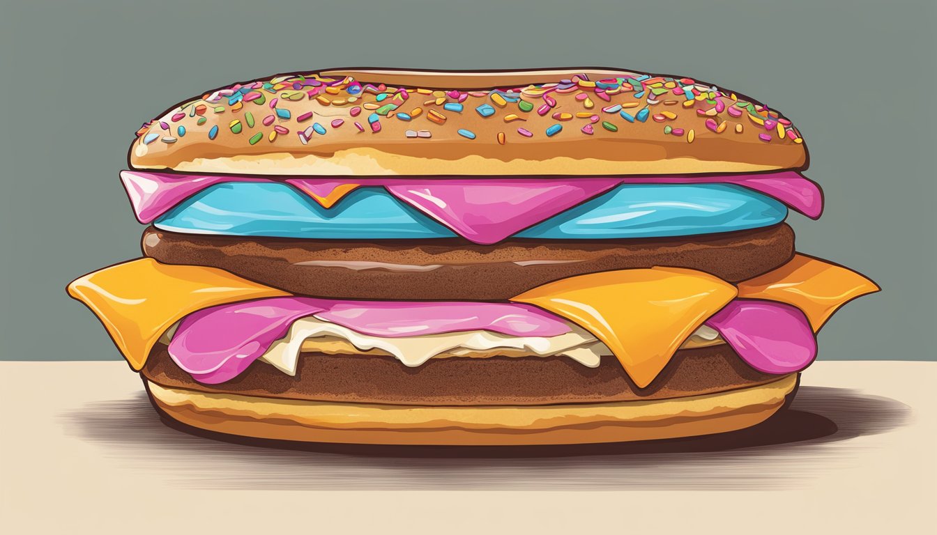 A towering doughnut morphs into a breakfast sandwich, symbolizing Dunkin's menu evolution