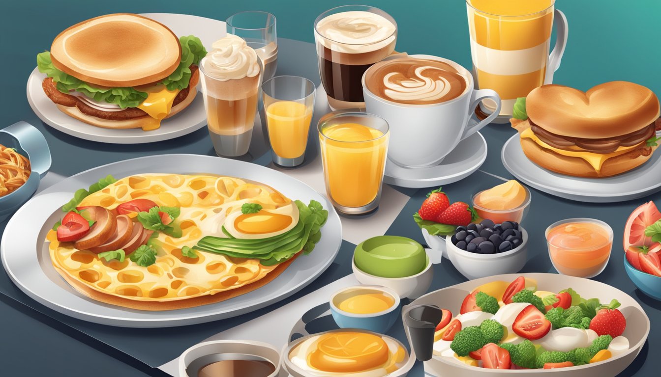 A bustling social media platform with images of mouth-watering breakfast items and engaging graphics