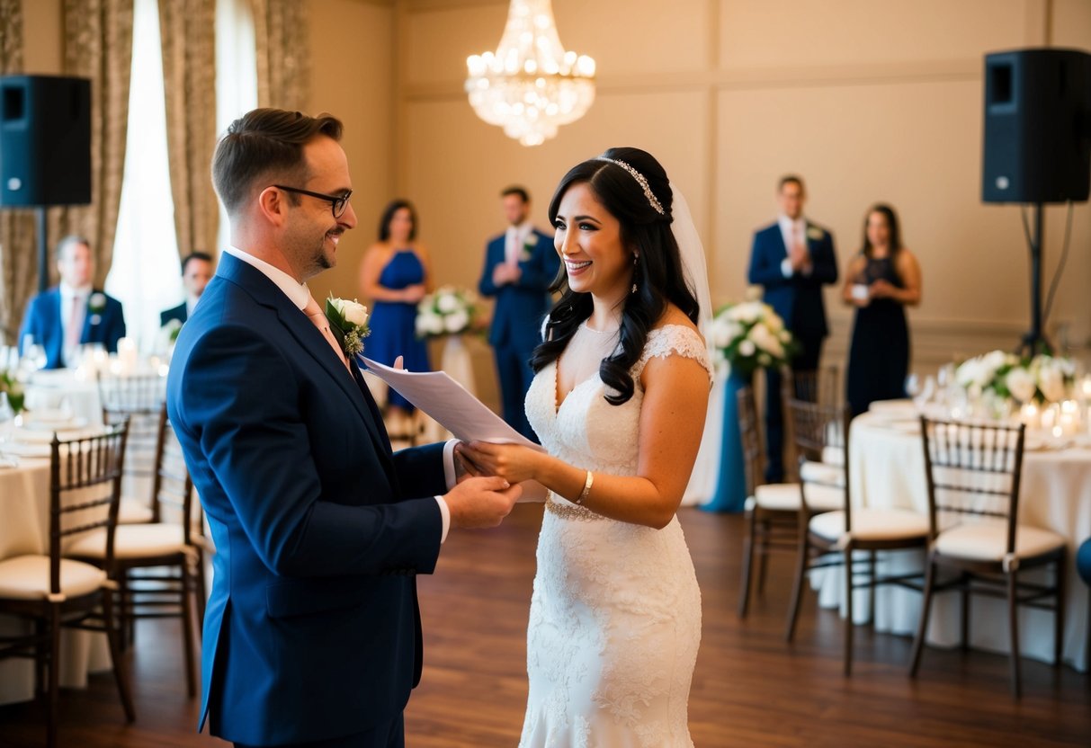 A wedding planner coordinates seating, decor, and music for a ceremony and reception