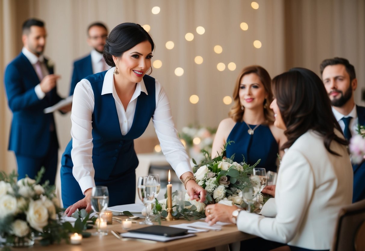 An assistant wedding planner organizes event details, coordinates with vendors, and assists with client communications