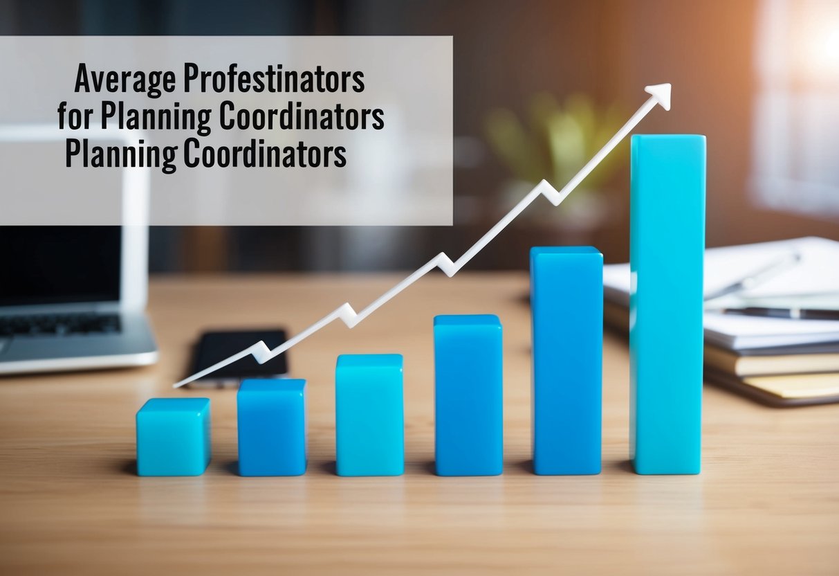 A bar graph showing the average salary for planning coordinators across different industries and regions