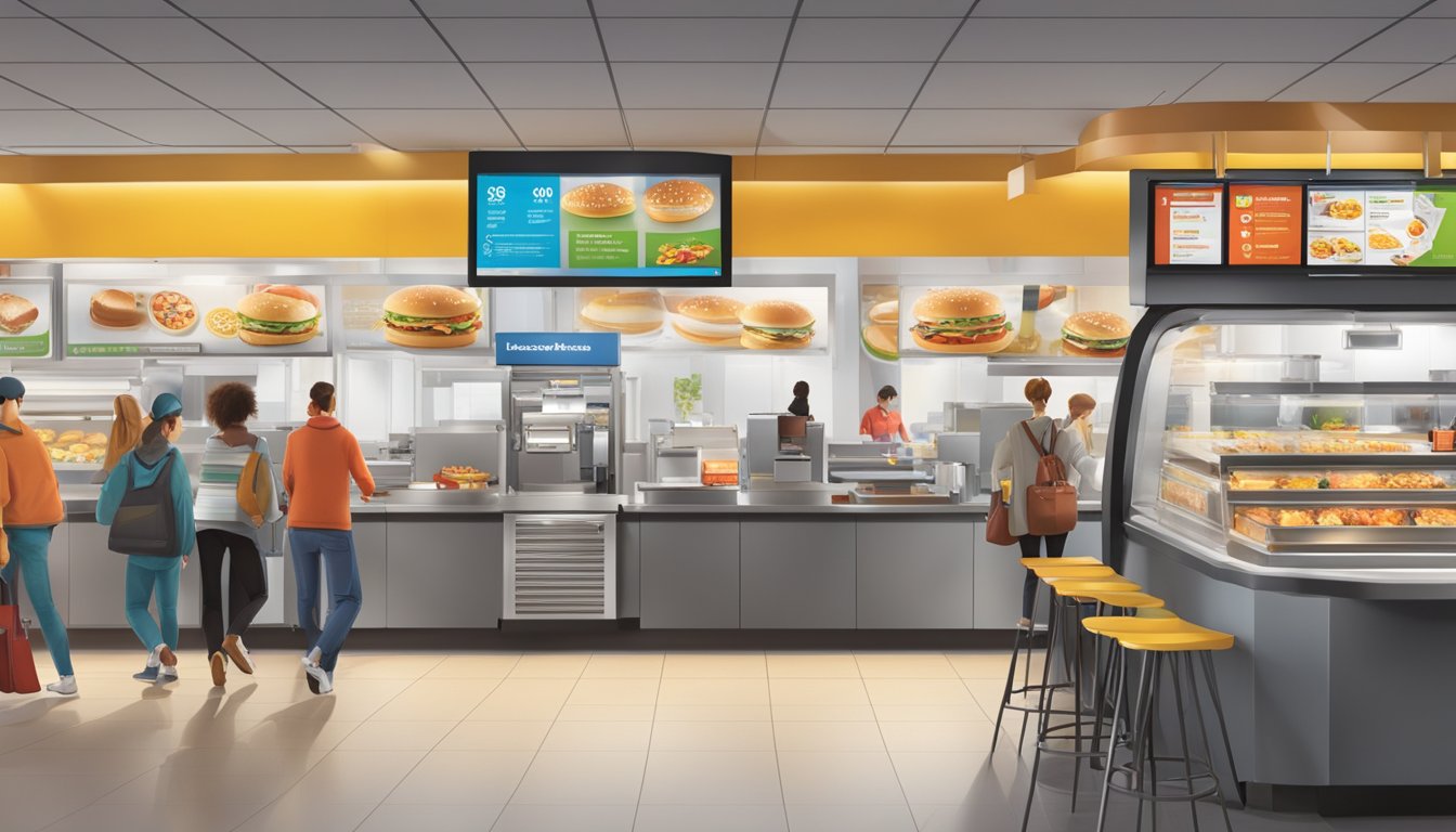 The bustling McDonald's breakfast service, with digital kiosks, mobile ordering, and automated cooking equipment, reflects the role of technology in adapting to change and meeting customer challenges