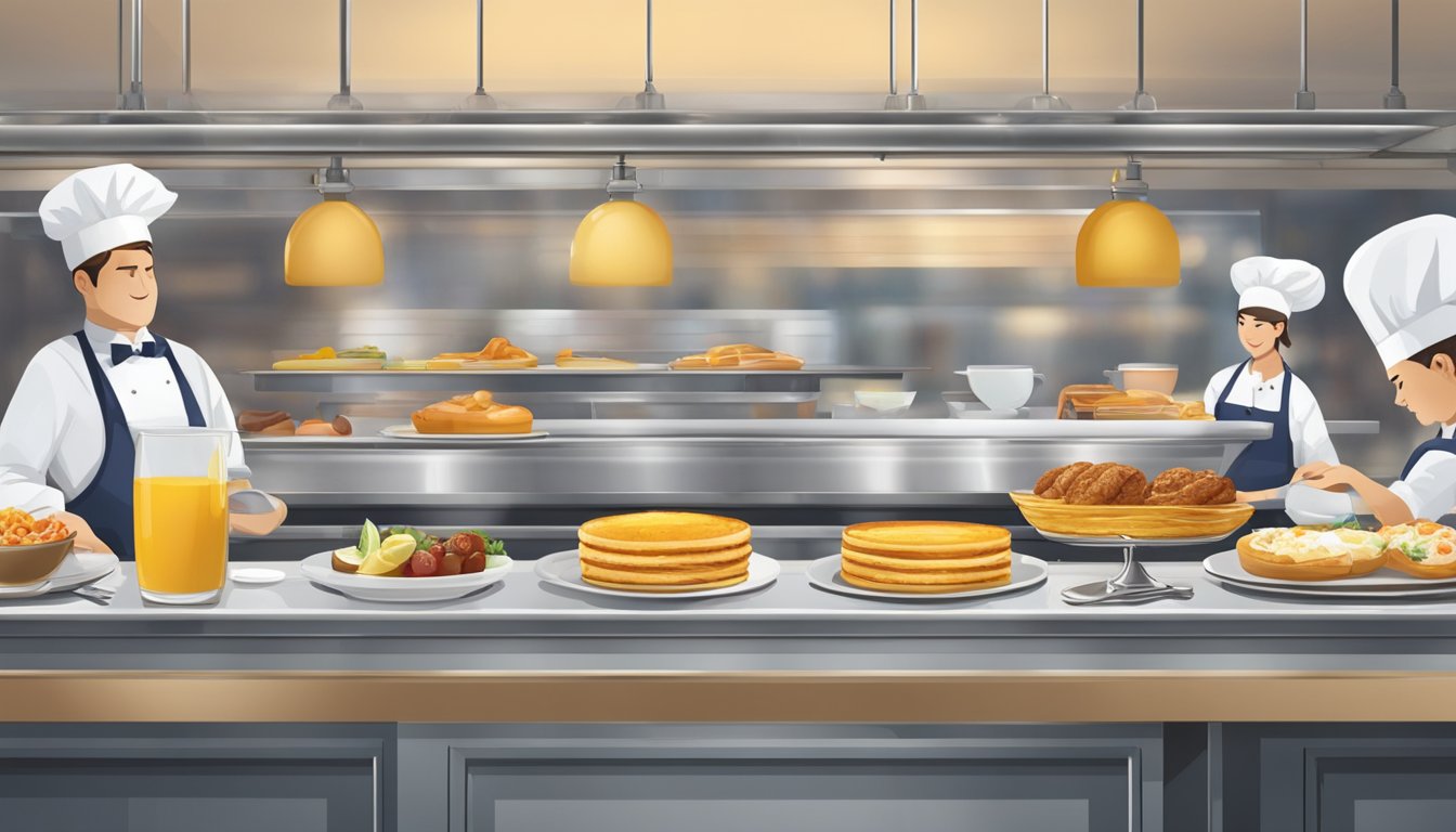 A row of breakfast items being prepared and plated at different restaurant locations, with a focus on maintaining quality and consistency