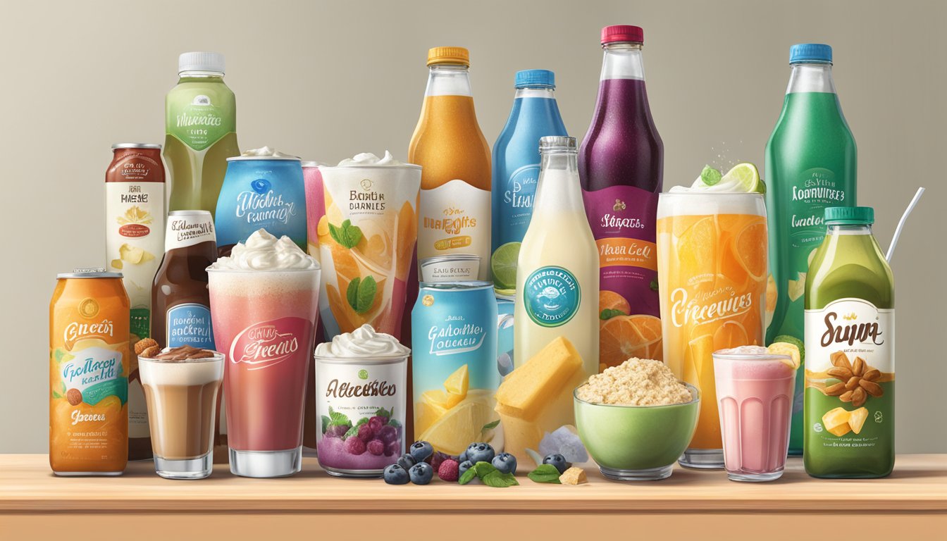 A diverse array of beverages, including dairy-free and gluten-free options, displayed in a welcoming and inclusive environment