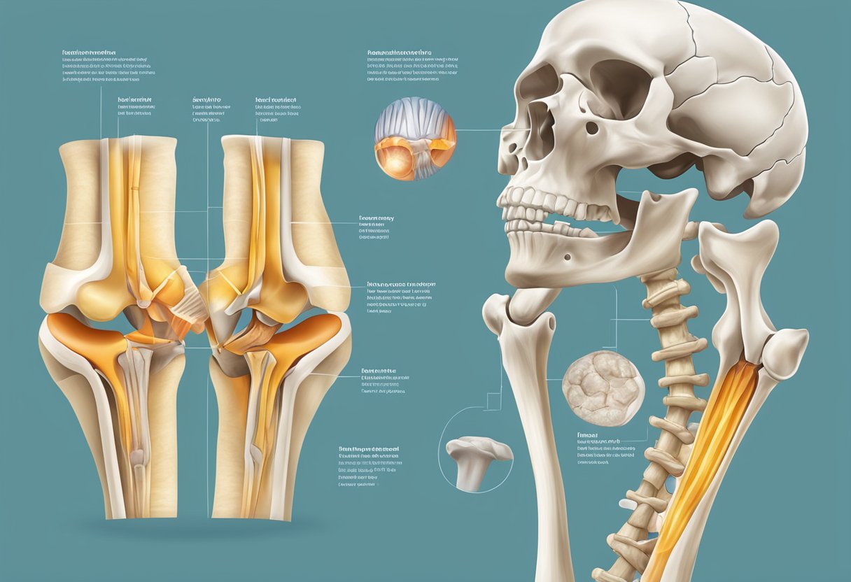 Une illustration médicale des articulations et des os enflammés pour le diagnostic de l'arthrite