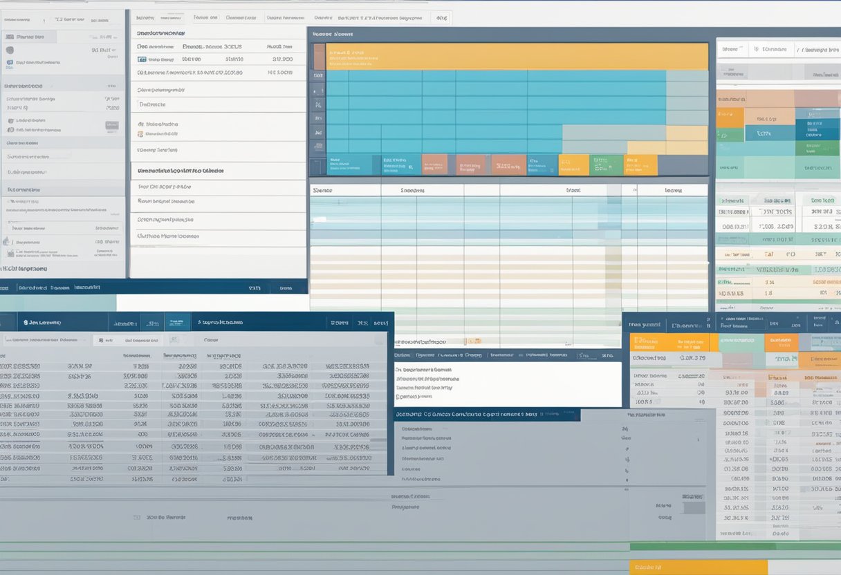 A computer screen displaying a detailed change log table in SAP, with rows of data and columns of information clearly visible