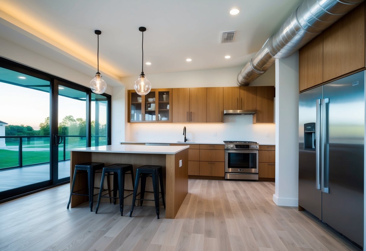 A modern, well-insulated home with sealed ductwork, energy-efficient appliances, and low utility bills