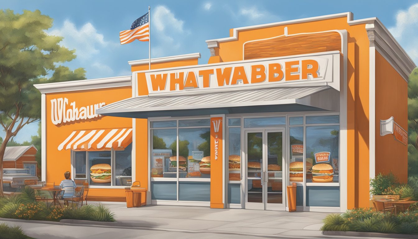 A colorful mural of iconic Whataburger items and logos adorns the exterior wall of the museum, drawing in visitors with its nostalgic charm