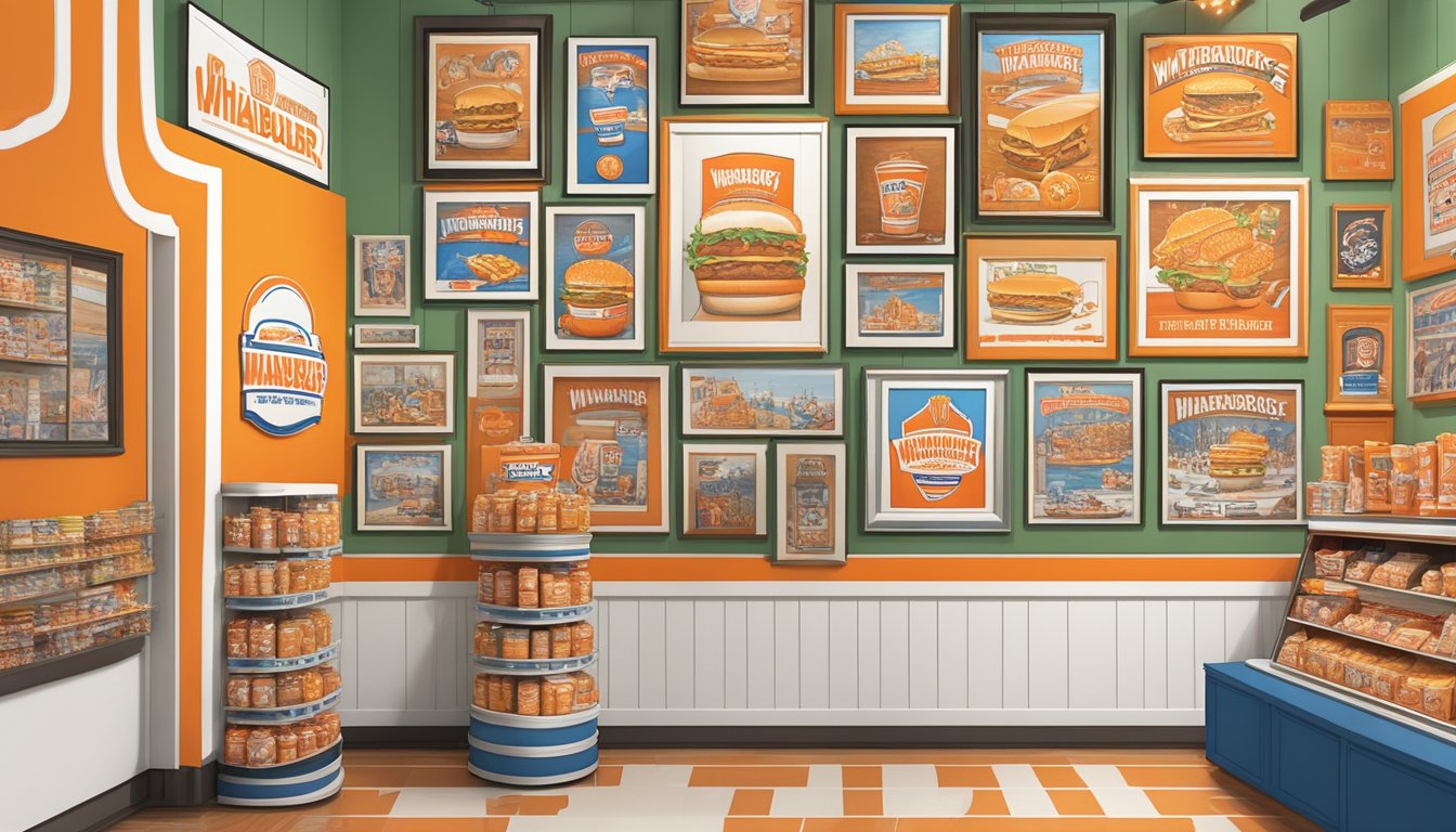 A colorful display of Whataburger memorabilia and fan art fills the Hall of Fame, showcasing the passion and dedication of Super Fans