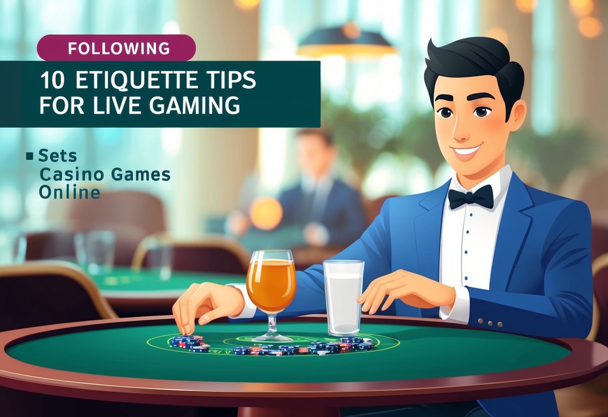 Une personne pose une boisson non alcoolisée sur une table avant de jouer à des jeux de casino en ligne, en suivant 10 conseils d'étiquette pour les jeux en direct.