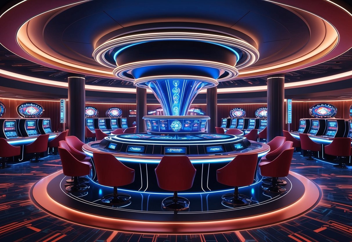 Un casino futuriste avec une technologie 5G à haute vitesse, des jeux en ligne sans couture et des expériences de réalité virtuelle ultra-réalistes