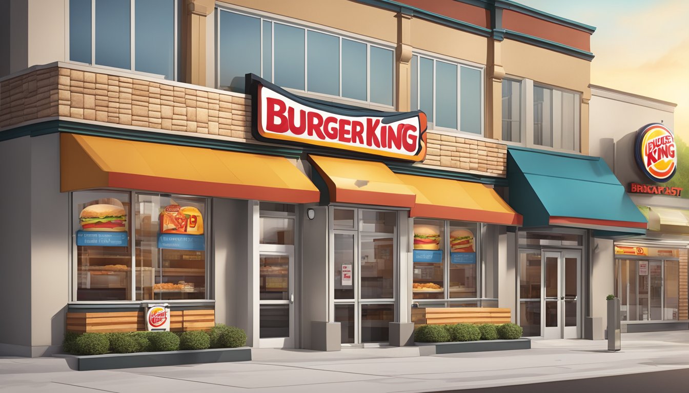 A row of Burger King breakfast locations with varying signage and building designs, highlighting the challenge of maintaining consistency across the brand's market presence