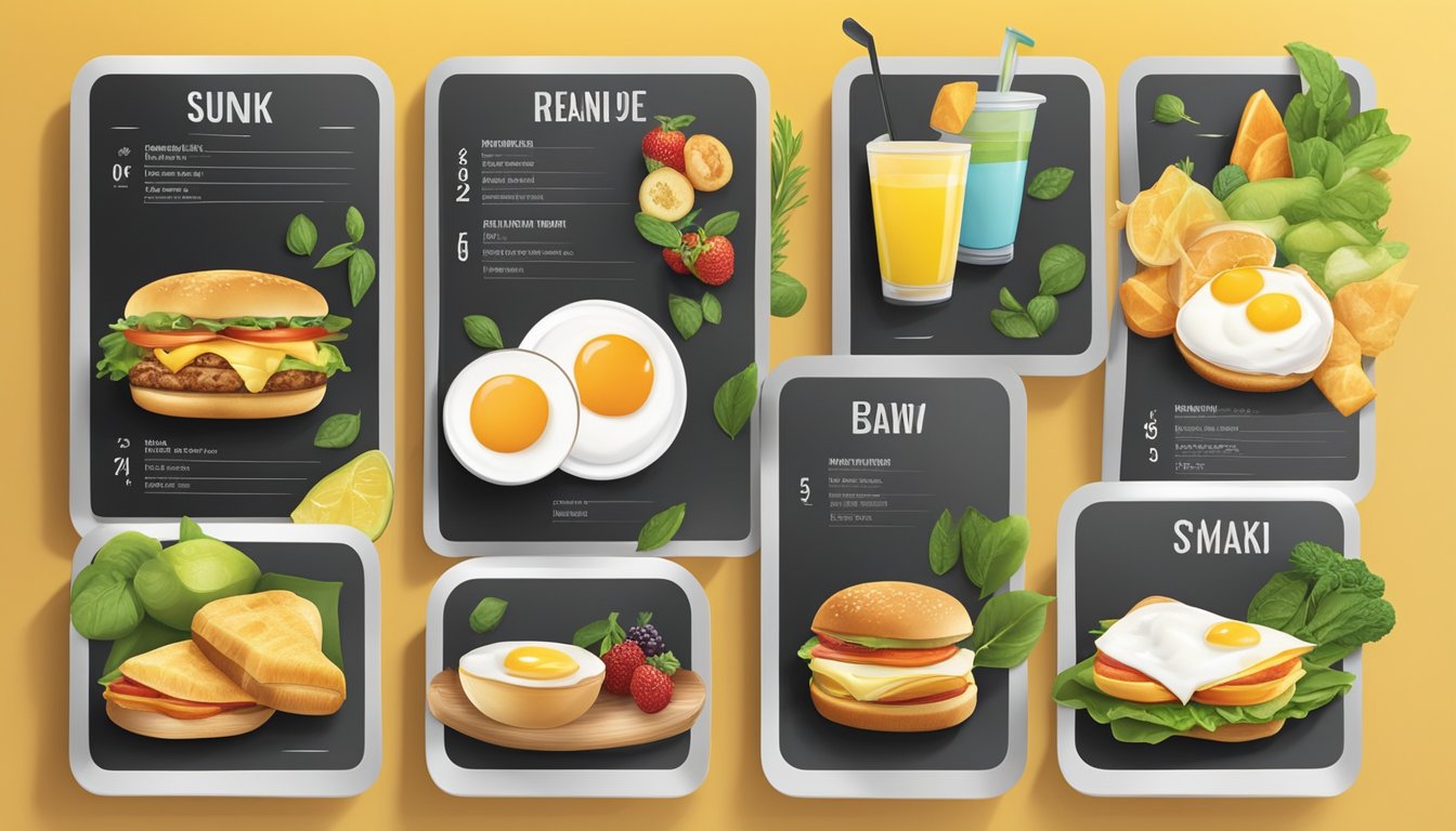 A sunny morning with a variety of fresh and healthy breakfast options displayed on a modern BK menu board